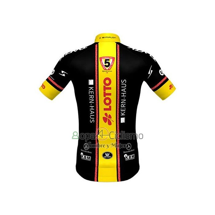 Lotto-kern Haus Ropa Ciclismo Culotte Corto 2020 Hombre Mangas Cortas Negro AMarillo